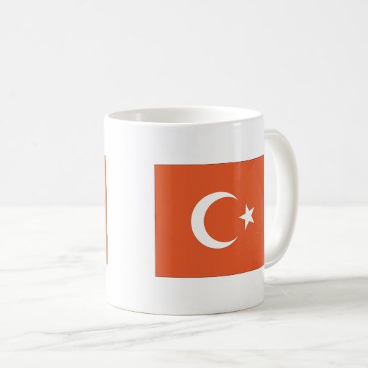 Türkische Flagge Kaffeetasse (VorderseiteRechts)