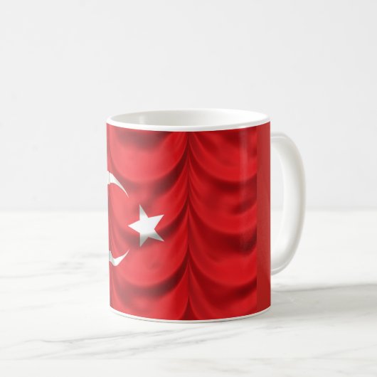 Türkische Flagge Kaffeetasse (VorderseiteRechts)