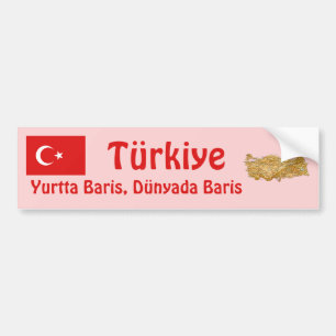 Türkische Flagge + Karte Autoaufkleber