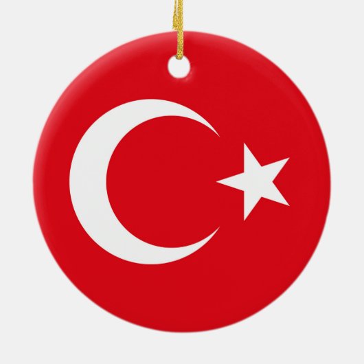 Türkische Flagge Keramik Ornament (Hinten)