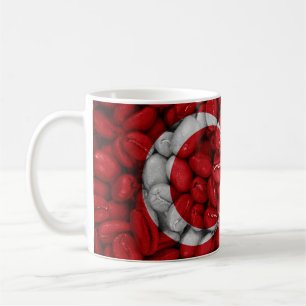 Türkische Flagge mit Kaffee Kaffeetasse