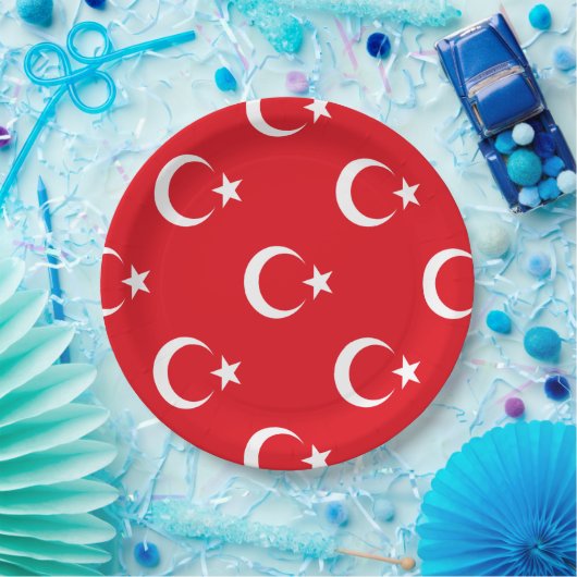 Türkische Flagge Pappteller (Party)