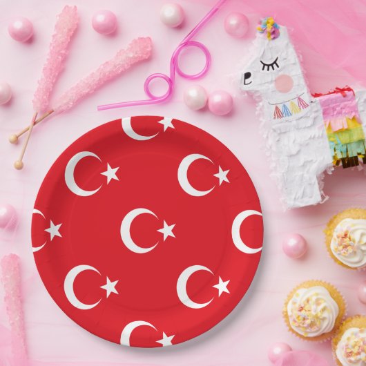 Türkische Flagge Pappteller (Party)