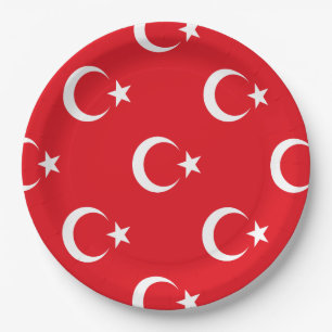 Türkische Flagge Pappteller
