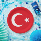 Türkische Flagge Pappteller (Party)