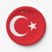 Türkische Flagge Pappteller (Vorderseite)