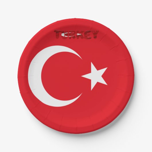 Türkische Flagge Pappteller (Vorderseite)