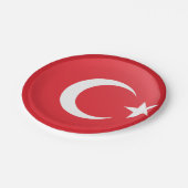 Türkische Flagge Pappteller (Schrägansicht)