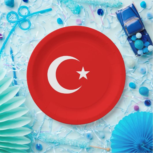 Türkische Flagge Pappteller (Party)
