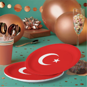 Türkische Flagge Pappteller