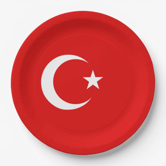 Türkische Flagge Pappteller (Vorderseite)