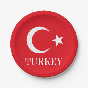 Türkische Flagge Pappteller