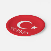 Türkische Flagge Pappteller (Schrägansicht)