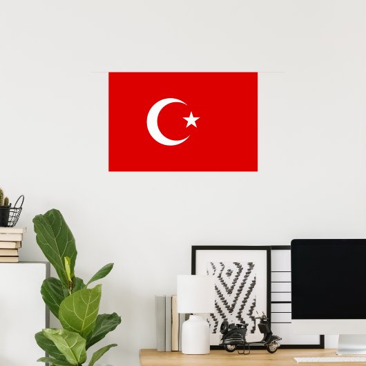 Türkische Flagge Poster (Heimbüro)