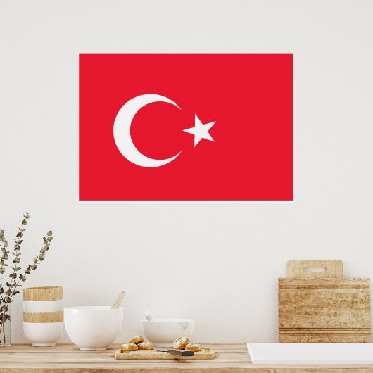 Türkische Flagge Poster (Küche)