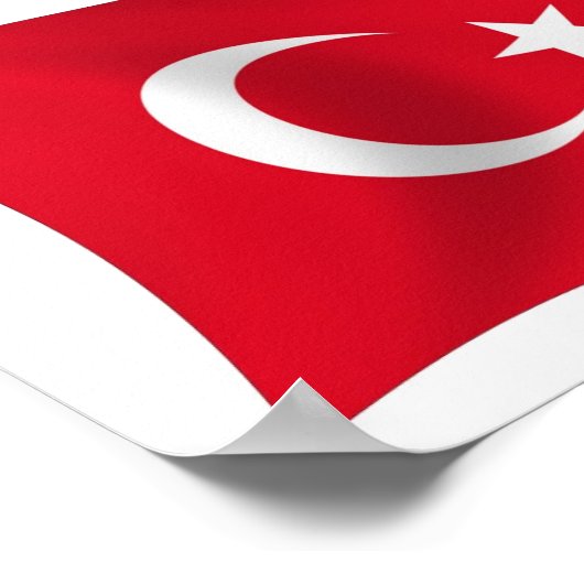 Türkische Flagge Poster drucken (Ecke)