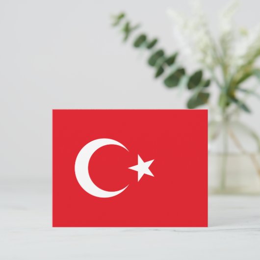 Türkische Flagge Postkarte (Stehend Vorderseite)
