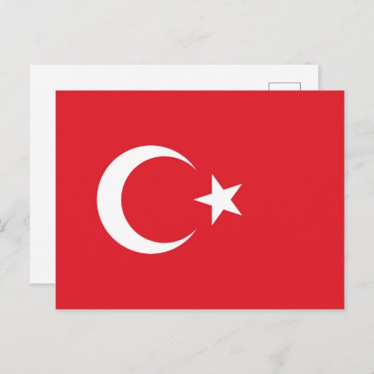 Türkische Flagge Postkarte (Vorne/Hinten)