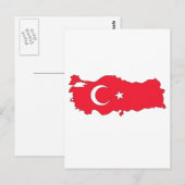 Türkische Flagge Postkarte (Vorne/Hinten)