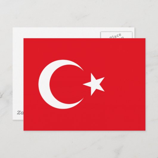 Türkische Flagge Postkarte (Vorne/Hinten)