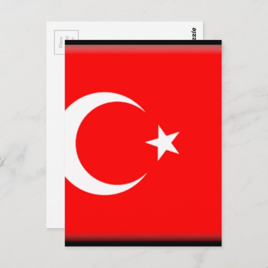 Türkische Flagge Postkarte (Vorne/Hinten)