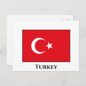 Türkische Flagge Postkarte (Vorne/Hinten)