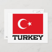 Türkische Flagge Postkarte (Vorne/Hinten)
