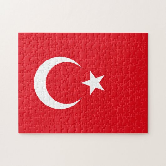 Türkische Flagge Puzzle (Horizontal)