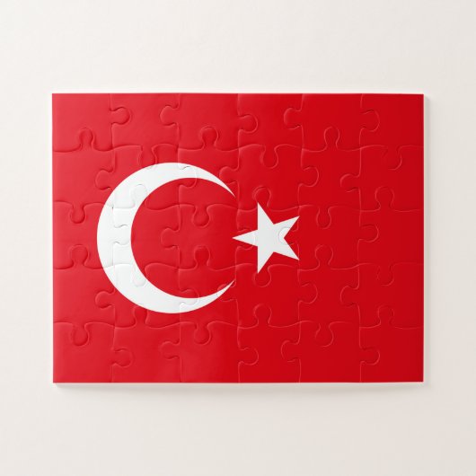 Türkische Flagge Puzzle (Horizontal)