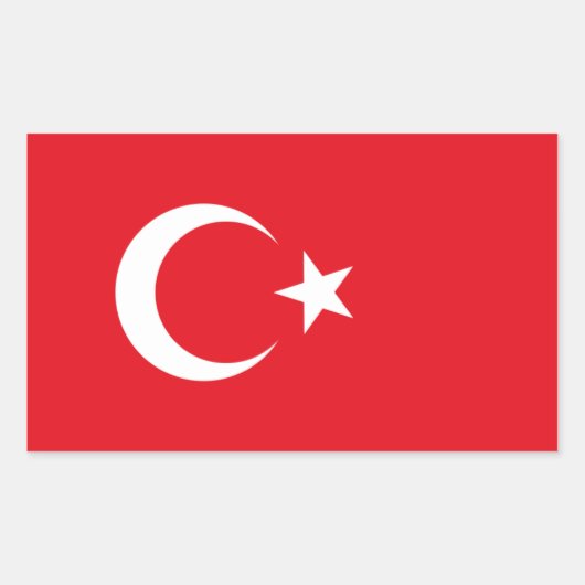 Türkische Flagge Rechteckiger Aufkleber (Vorderseite)