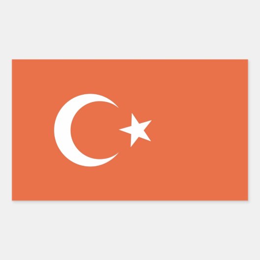 Türkische Flagge Rechteckiger Aufkleber (Vorderseite)