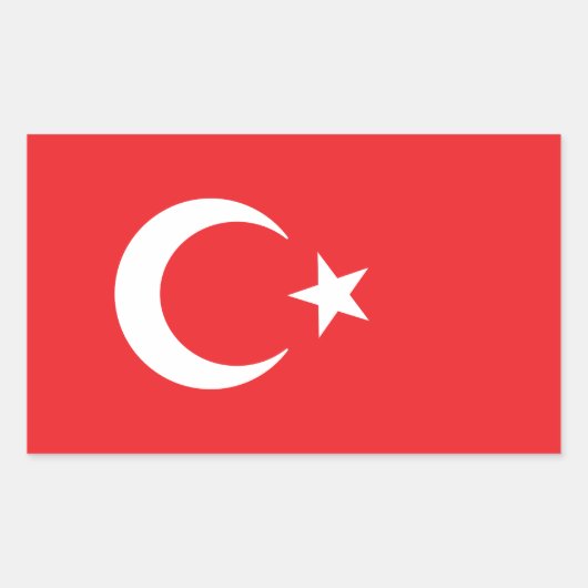 Türkische Flagge Rechteckiger Aufkleber (Vorderseite)