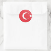 Türkische Flagge Runder Aufkleber (Tasche)