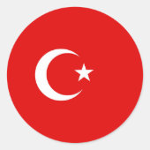 Türkische Flagge Runder Aufkleber (Vorderseite)