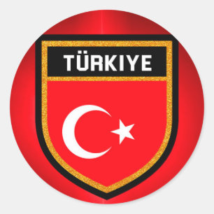 Türkische Flagge Runder Aufkleber