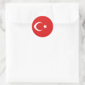 Türkische Flagge Runder Aufkleber (Tasche)