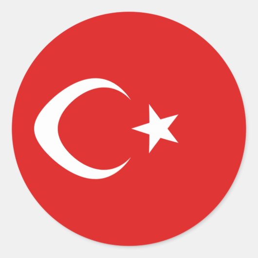 Türkische Flagge Runder Aufkleber (Vorderseite)