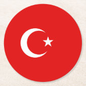 Türkische Flagge Runder Pappuntersetzer (Vorderseite)
