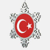 Türkische Flagge Schneeflocken Zinn-Ornament (Rechts)
