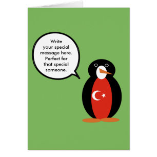 Türkische Flagge Sprechende Frau Sprechender Pingu