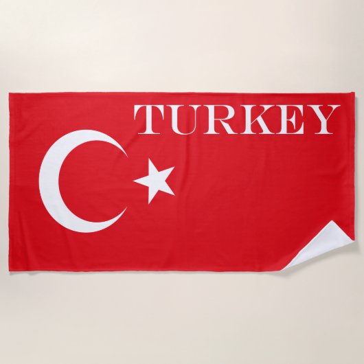 Türkische Flagge Strandtuch (Vorderseite)