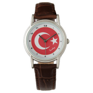 Türkische Flagge & trendige türkische Mode /Design Armbanduhr