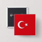 Türkische Flagge (Türkei) Button (Vorne & Hinten)
