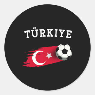 Türkische Flagge Türkei-Flagge Türkischer Fußball Runder Aufkleber