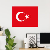 Türkische Flagge (Türkei) Poster (Heimbüro)