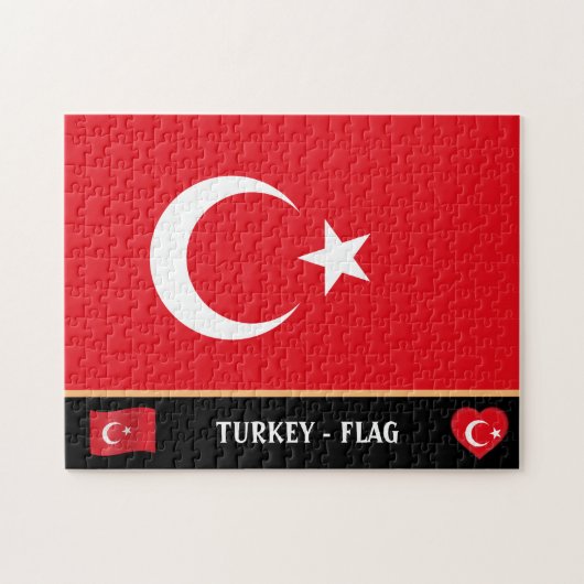 Türkische Flagge / Türkisches Land / Türkei Puzzle (Horizontal)