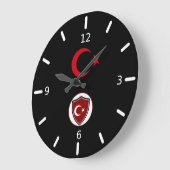 Türkische Flagge und Emblem Große Wanduhr (Winkel)