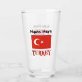 Türkische Flagge und Türkei Personalisiert Glas (Vorderseite)