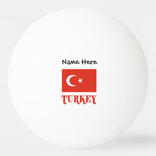 Türkische Flagge und Türkei Personalisiert  Tischtennisball