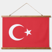 Türkische Flagge Wandteppich Mit Holzrahmen (Vorne)